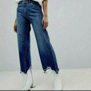 DL1961 Hepburn High Rise Wide Leg Crop Jeans 25
